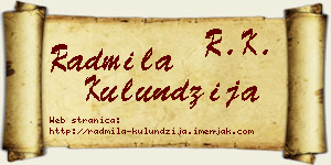 Radmila Kulundžija vizit kartica